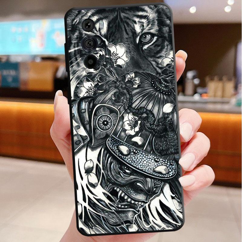 Case For Motorola Edge 50 40 Pro 60 50 40 30 Ultra Neo Fusion G85 G72 G53 G54 G84 G13 G32 Ukiyo-e Art Panther Leopard Tiger