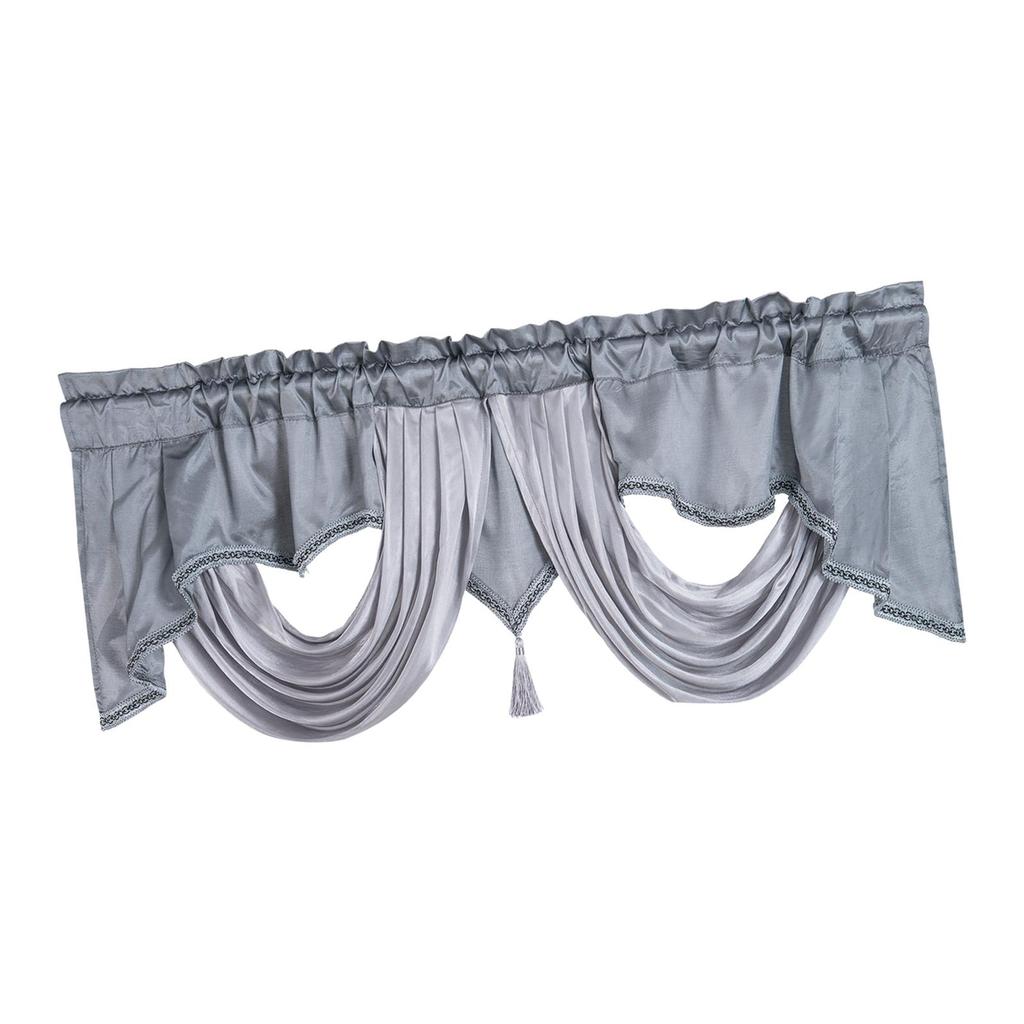 Rod Pocket Valance Window Tiers Decor Boho Window Curtain Panel Short Curtain for Basement Bathroom Living Room Cafe Kitchen