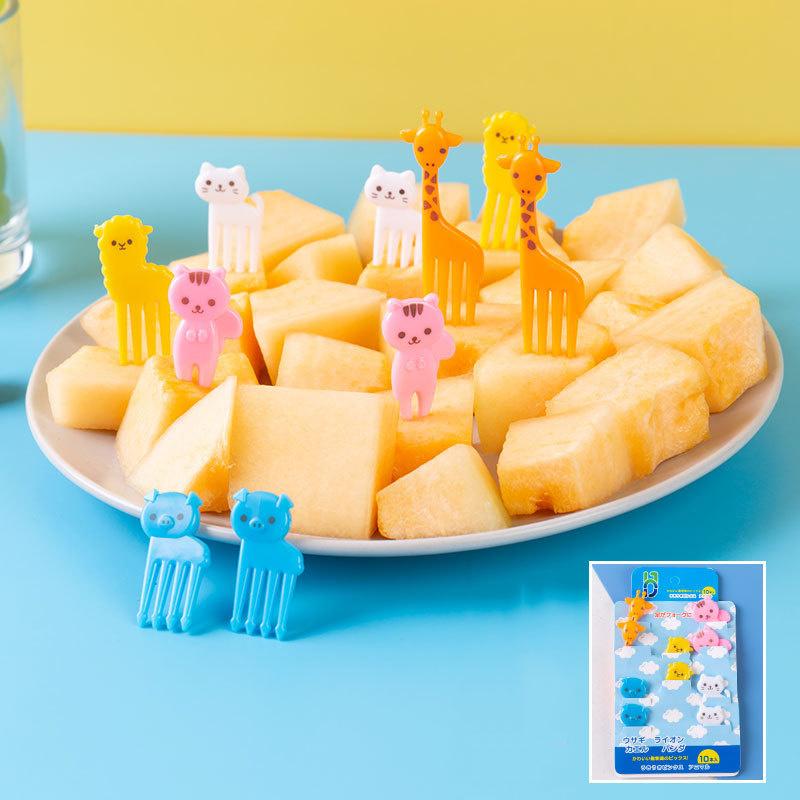 6/10pcs/set Animal Food Fruit Picks Forks Bento Lunch Box Decor Accessory For Kids Toothpick Lunches Party Decor