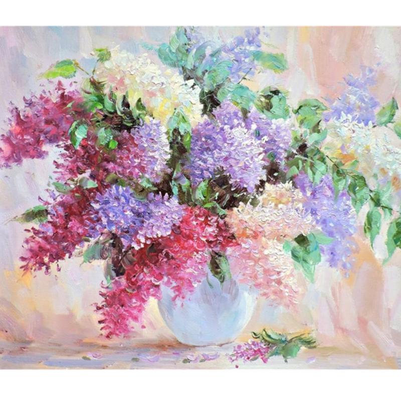Artistic Flower Picture Unframd Handmade Oil Painting DIY Digital Kits Canvas Draw Home Decro Gift