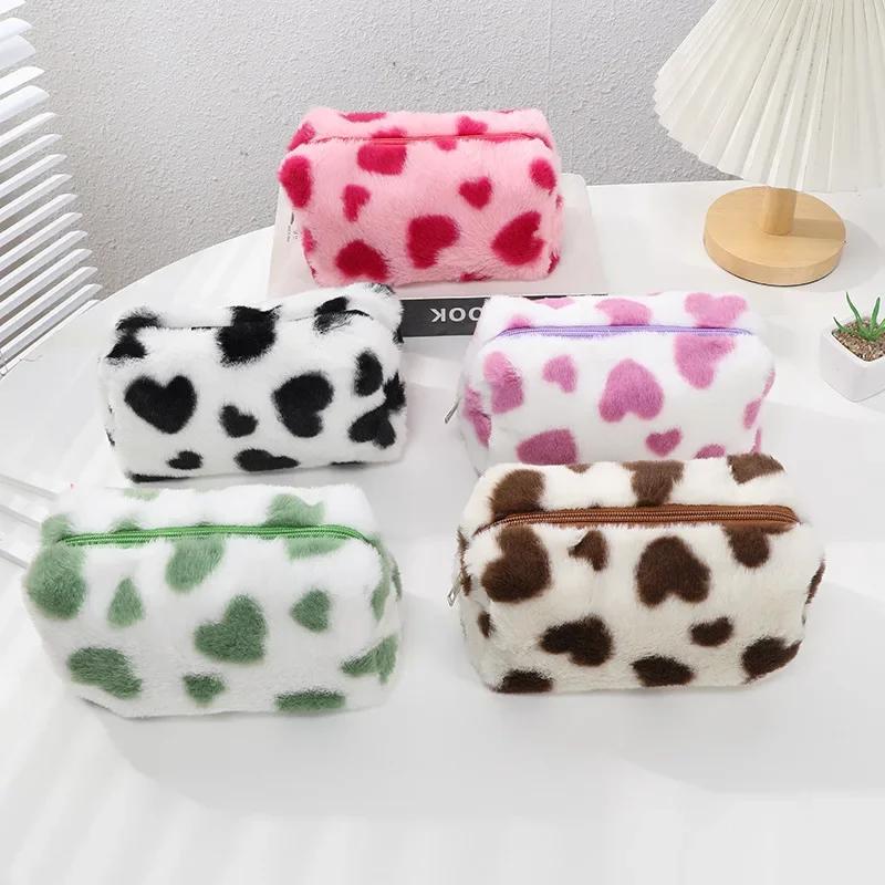 Borsa Cosmetica Amore Carina Peluche Morbida Borsa da Toilette per Ragazza per Trucco Viaggio Organizzatore di Trucco Astuccio Astuccio per Studenti borse