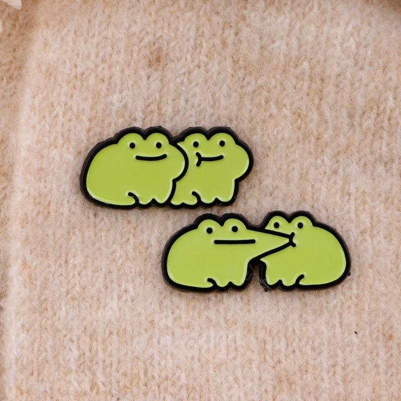 Delightful Frogs Pin Stylish Brooch Funny Brooch for Backpacks and Clothing Accessories Ideal for Kids and Adults