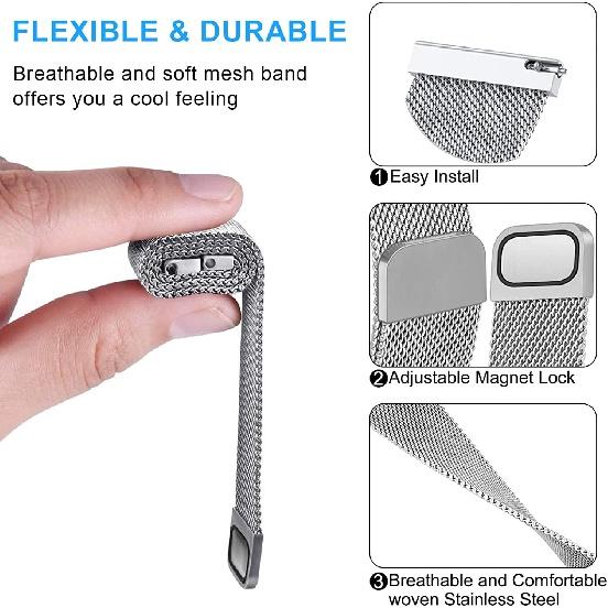 Pulseira de laço milanês de 20mm 22mm para Samsung Watch 5 4 3 Pro 45mm Classic S3/Amazfit GTS/GTR Pulseira Banda Huawei Watch 3/GT3-2