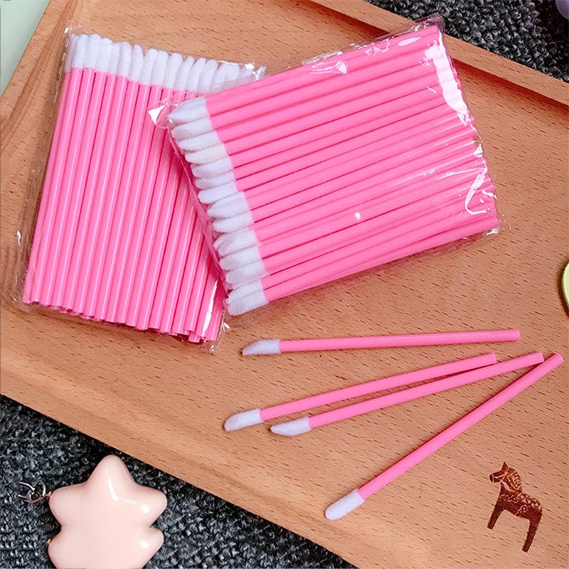 50 Disposable Lip Brush Wands - Mini Lipstick & Gloss Makeup Tools