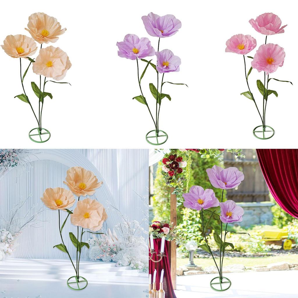 Handcrafted Paper Flower Height 1.7M Lifelike with Stem Large Artificial Flower for Archway Wedding Nursery Wall Ceremony Party