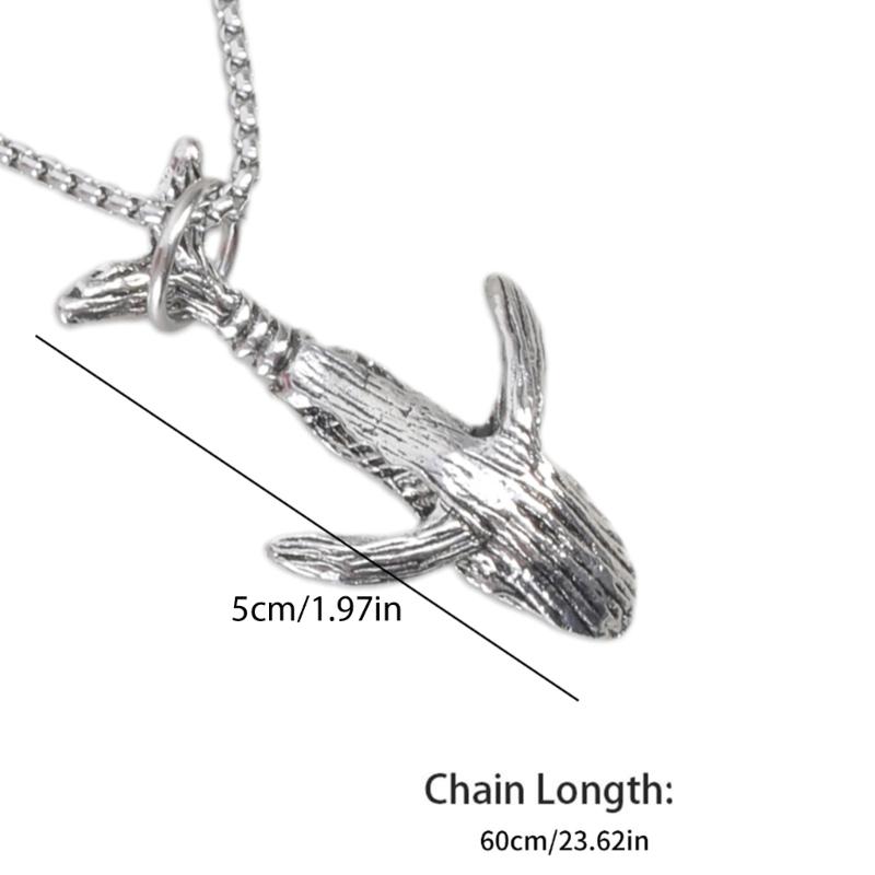 Stylish Shark Necklace for Men 60cm Featuring Dolphin and Tortoise Tail Designs Great for Beach Fashion Pieces