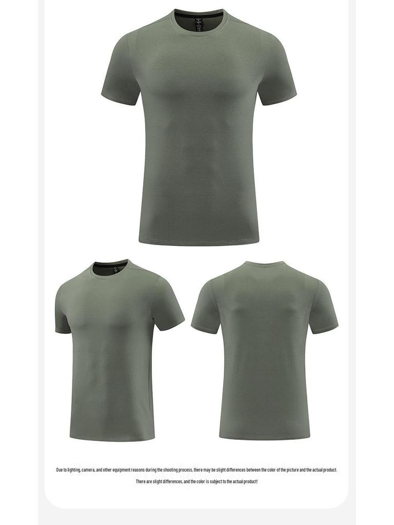 Men's Cotton-Feel Moisture-Wicking Quick-Dry Sports Tee with Print