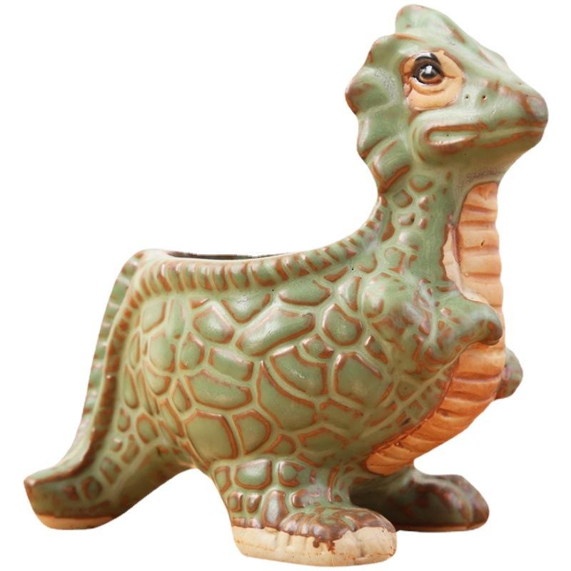 Cartoon Dinosaur Shaped Succulent Cactus Ceramic Personality Small Potted Flower Pot and New Style Indoor Cultivation Universal