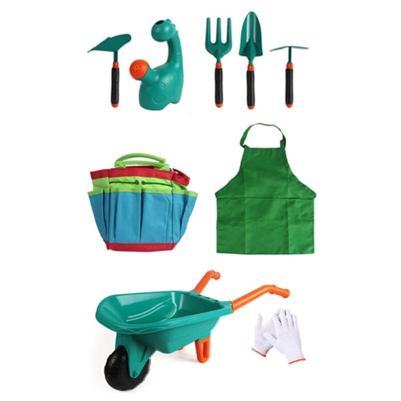 Kids Gardening Set for Beach Park and Home Adventures Promoting Creativity and Family Bonding with Rake Cart Shovel