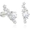Cicy Bell Womens Flat Back Stud Earrings 18K Gold Plated Hypoallergenic | 316L G23 Surgical Titanium Steel, CZ Stud Jewelry, Tragus Helix Cartilage