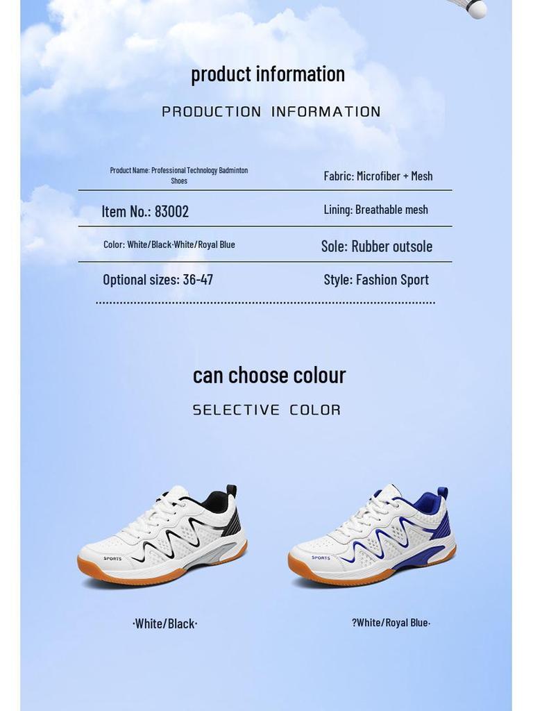 Professional Leather Sports Shoes for Men and Women: Plus Size Badminton, Table Tennis, and Tennis Training Shoes