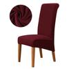 Velvet Chair Cover Stretch Dining Chair Cover Winter Warm Long Back Chair Cover Washable For Kitchen Home Hotel Wedding 1 Pcs