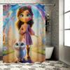 Magical Princess And Cat Shower Curtain | Fantasy Kids' Bathroom Decor