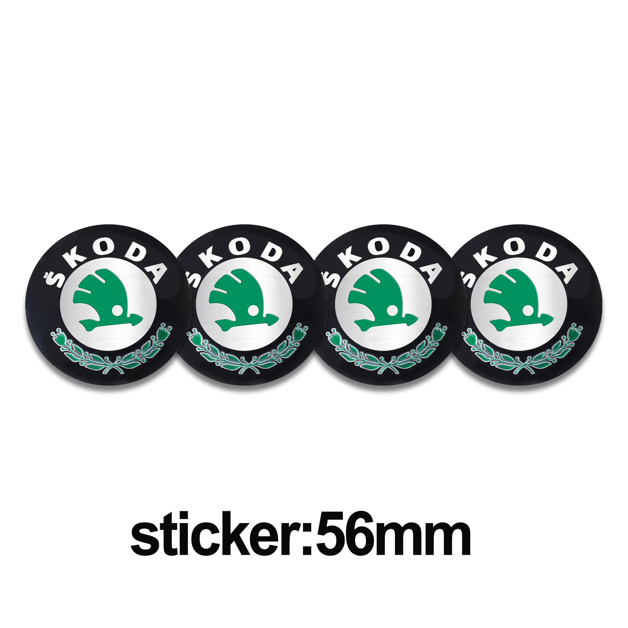 

2026 Hot For SKODA 4/8PCS 56 60mm Car Styling Wheel Center Hub Caps Rim Cover Badge Emblem Sticker For Skoda Rapid Octavia A5 RS