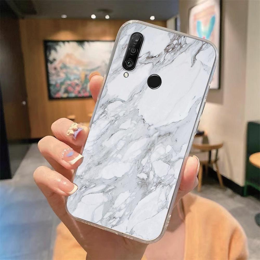 Phone Case For Huawei P30 P20 Lite Y6 Y7 P Smart 2019 Mate20 Lite Colorful Leopard Transparent Clear Marble Print Dinosaur Cover