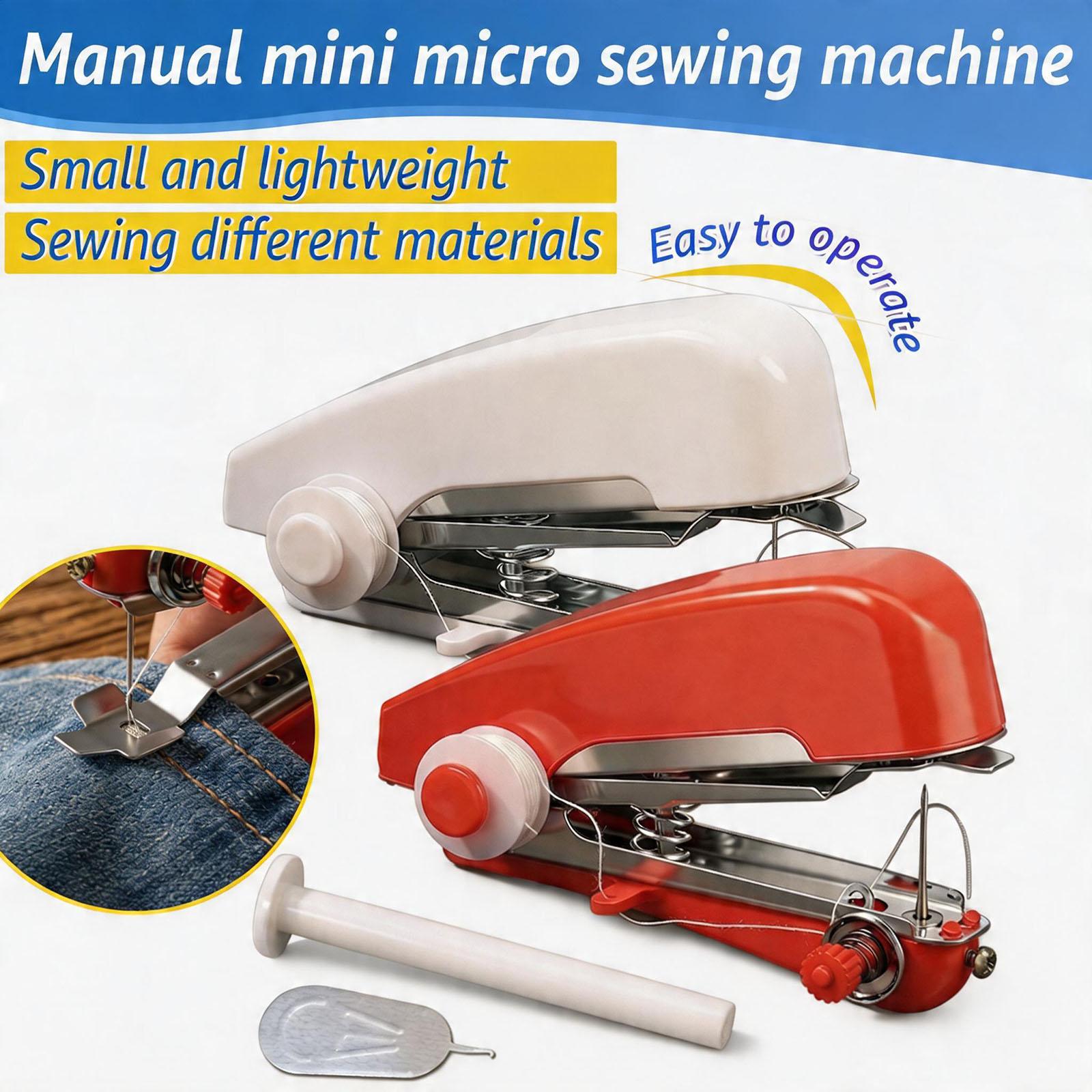 

Portable Mini Hand Sewing Machine Quick Handheld Sewing Tool Reusable Household Diy Apparel Repair Machine Multifunctional Arts Crafts Clothing Stitch белый