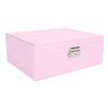 Double Layer Jewelry Box Soft PU Leather Jewelry Storage Organizer with Lock for Necklace Bracelet