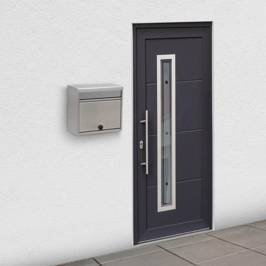 Green Life Post Wall Hanging In Stainless Steel Compatible with A4 Envelopes Size Combination Lock [Made Japan] Rust-resistant 18-8 (square 2) PH-60D