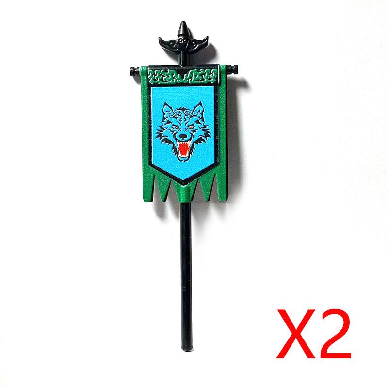Medieval Accessories Building Blocks Soldiers Weapons Military Flags Mount War Horses Orc Mount Flags Wolf Bricks Kids Toys Gift