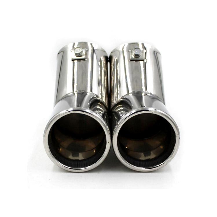 For VW Golf 4 Bora Jetta Dual Stainless Steel Exhaust Tailpipes Muffler Tips High Polish Car Performance Enhancement