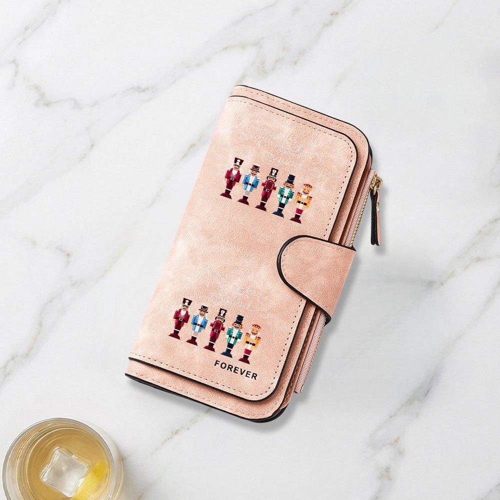 Nutcracker Corps Classic Design Printed Long Wallet Multifunctional Portable Coin Purse With Clasp Large Capacity Clutch Bag For Daily Commuting