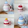 Cat Cartoon Insulated Travel Mug With Ceramic Inner And Leakproof Lid For Office Use