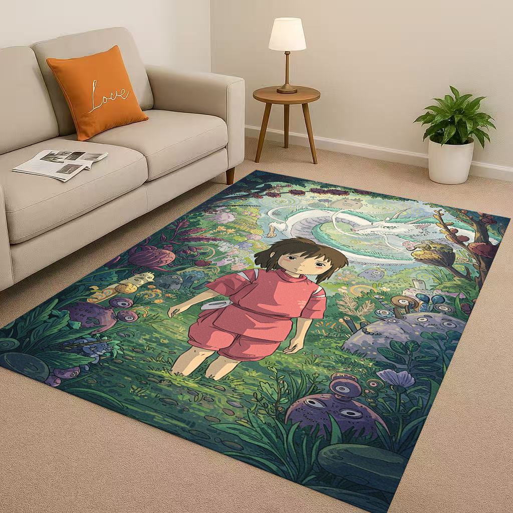 Classic Cartoon Spirited Away No Face Man Living Room Non-Slip Area Rug Soft Carpet for Bedroom Playroom Sofa,Home Decor Doormat
