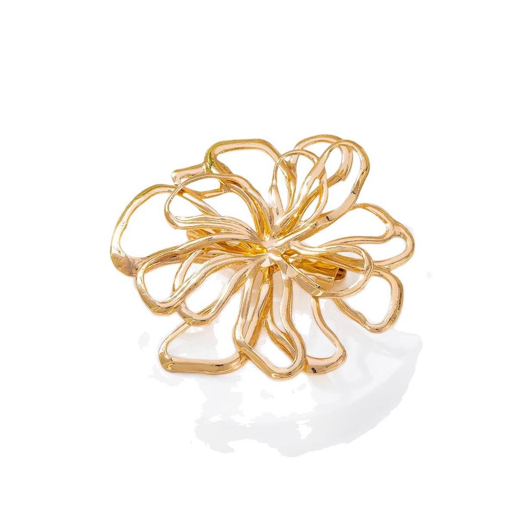 Elegante Broche de Flor Hueca para Mujer - Accesorio de Lujo Ligero para Uso Diario y Banquetes