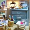 CUTEROOM DIY Wooden Dollhouse Handmade Miniature Assembled Toy for Kids and Interior Original Design Kit, House, Adults, Decoration, (Fresh Sunshine)