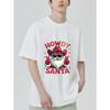 Christmas T-Shirt Black Howdy Santa with Cowboy Hat and Sunglasses Peace Signs Holiday Party Wear