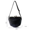 Women's Exquisite Clip Bag Luxury Genuine Leather Metal Ball Buckle Decor Bag  Retro Kiss Lock Bag Simple Shoulder Crossbody Bag