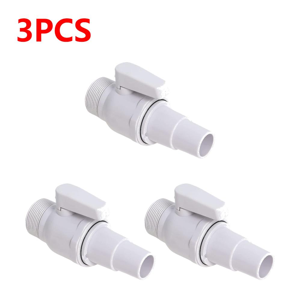 1-5X 2-Way Ball Valve Pool Pump Valve Maximum 50 PSI Pressure Rating Water Flow Regulation Pool Valve for Home Backyard Plunge
