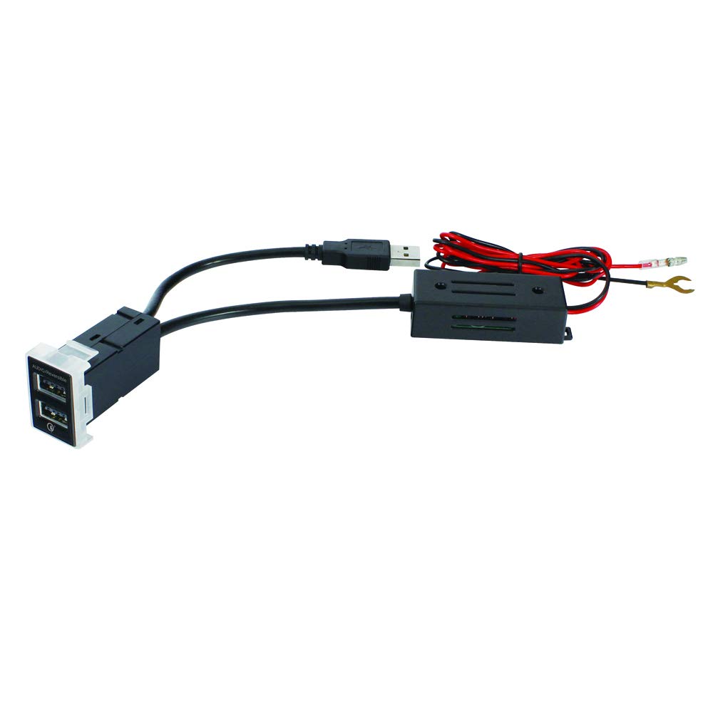 Tsuchiya Yac Reversible USB Port for Audio Long X 9cm Wide VP-136 Toyota, + QC3.0, 16.4cm