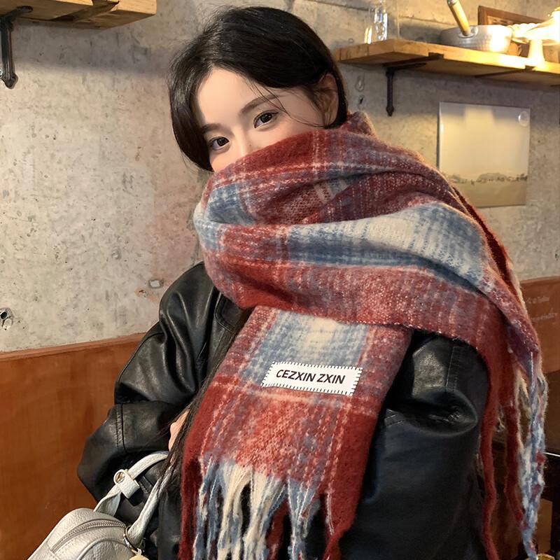 New solid color wool scarf, soft waxy in autumn and winter, warm in winter, shawl thickened Meira student couple scarf