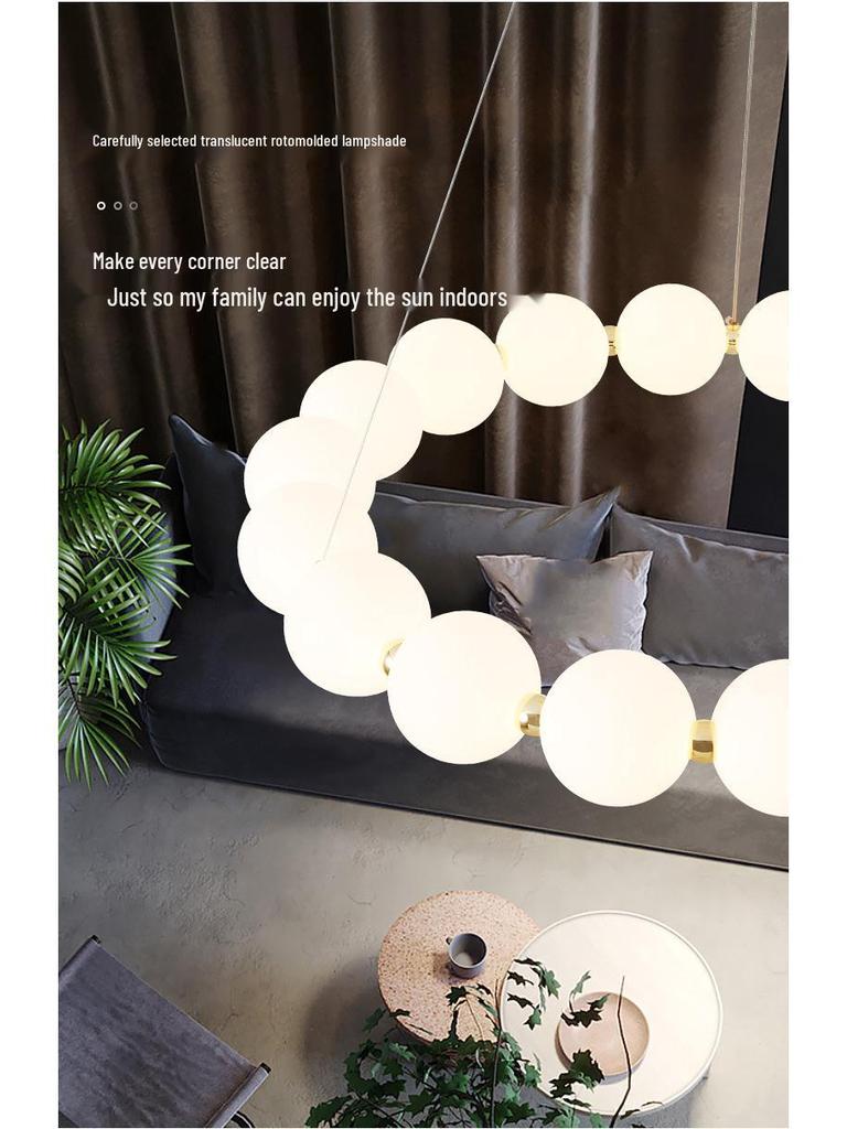 Nordic Modern Minimalist LED Chandelier - Pearl Necklace Design for Living Room, Bedroom, and Restaurant.