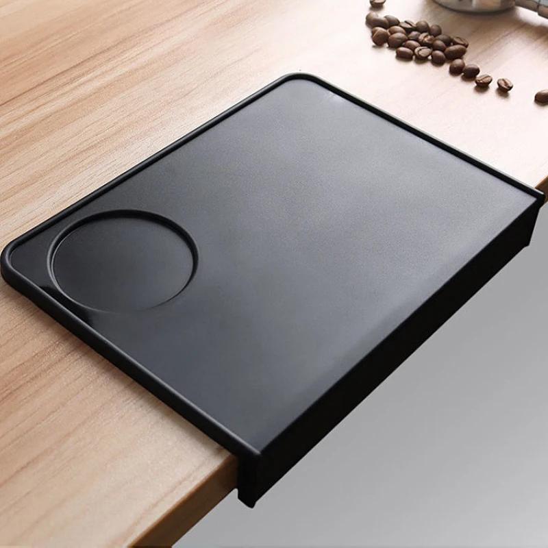 Coffee Tamper Mat Tamping Rest Holder Corner Edge Pad Black Office Bar Shop Silicone Espresso Station Coffee Tool
