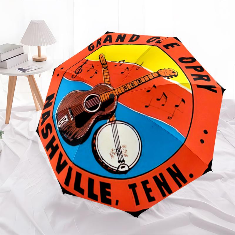 1PC Rock n' Roll Umbrella Portable Folding Umbrella Iron Frame Hole Bone Structure Outdoor Home Umbrella A16