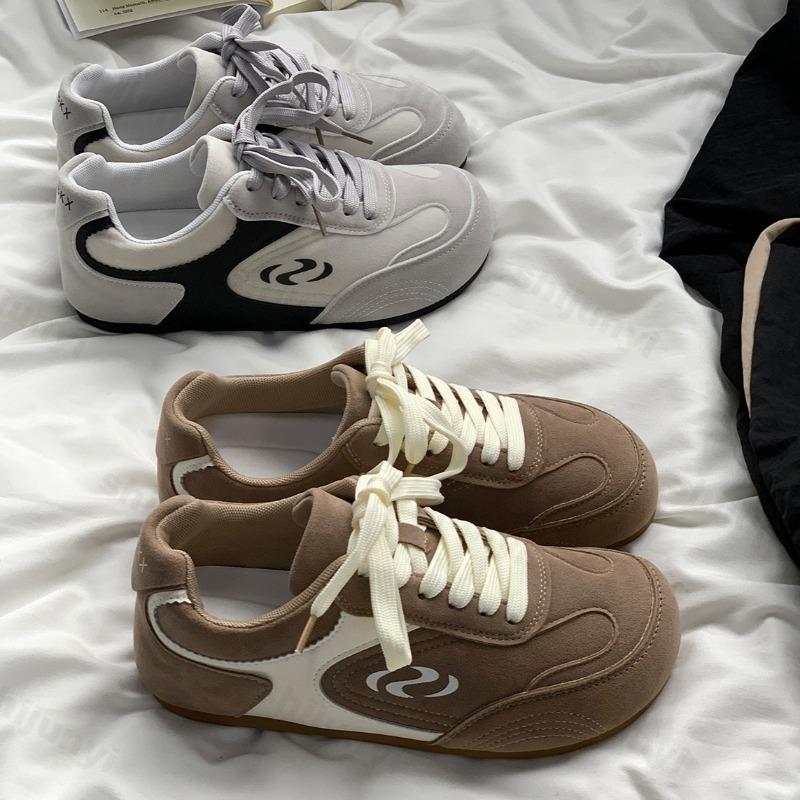 Fashion Breathable Comfortable Low Top Casual Shoes Foe Women 2025 Autumn New Niche Retro Style Versatile Non Slip Lace Up Flat Sneakers