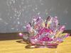 Kristallglas Figur Bunte Lotusblume Innenblume Lotus Feng Shui Glücksbringer Sonnenfänger [KKD] (8cm Lila)