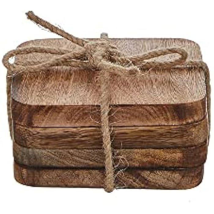 Dessous de verre en bois de mangue - MICA DECORATIONS - modèle Duko - Marron