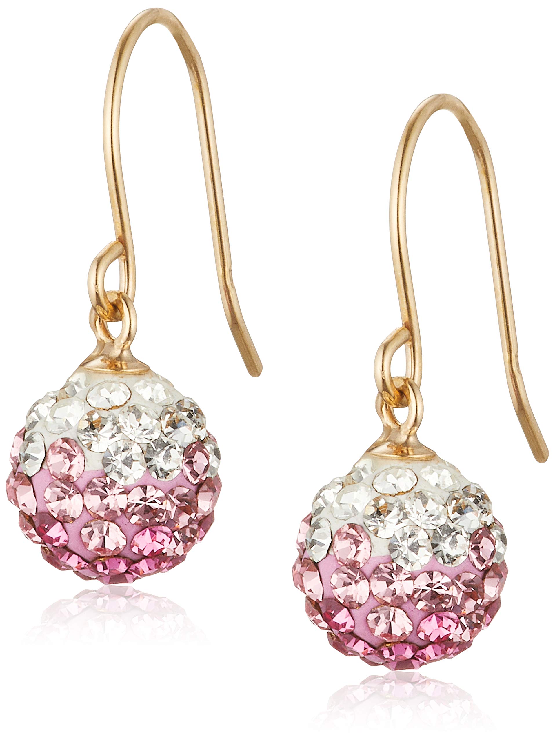 

Estelle Rhinestone 10K Yellow Gold Earrings (Pink)