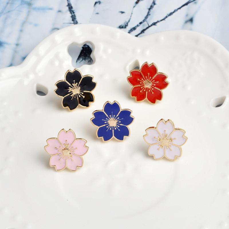 Creative Cartoon Cherry Blossom Alloy Brooch For Fashionable Floral Decoration