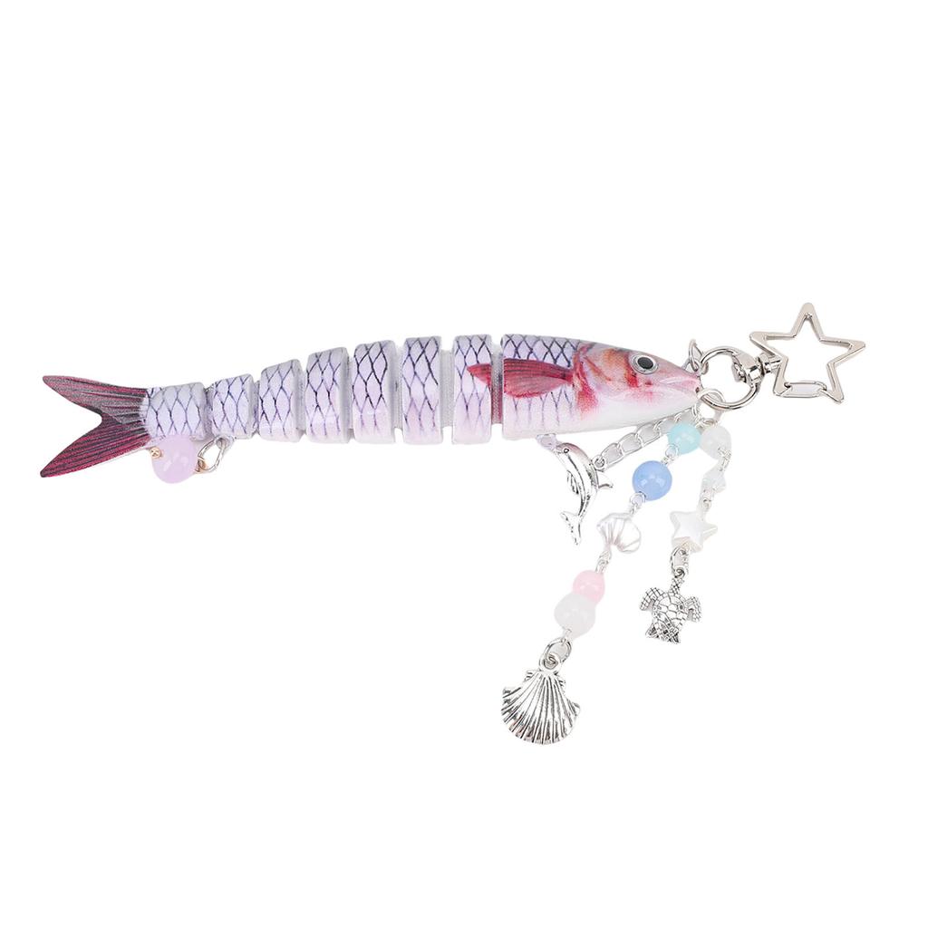 Fish Keychain Roseate Fish Scales Creative Lovely 3D Lifelike Fishing Keychain for Bag Decoration Present