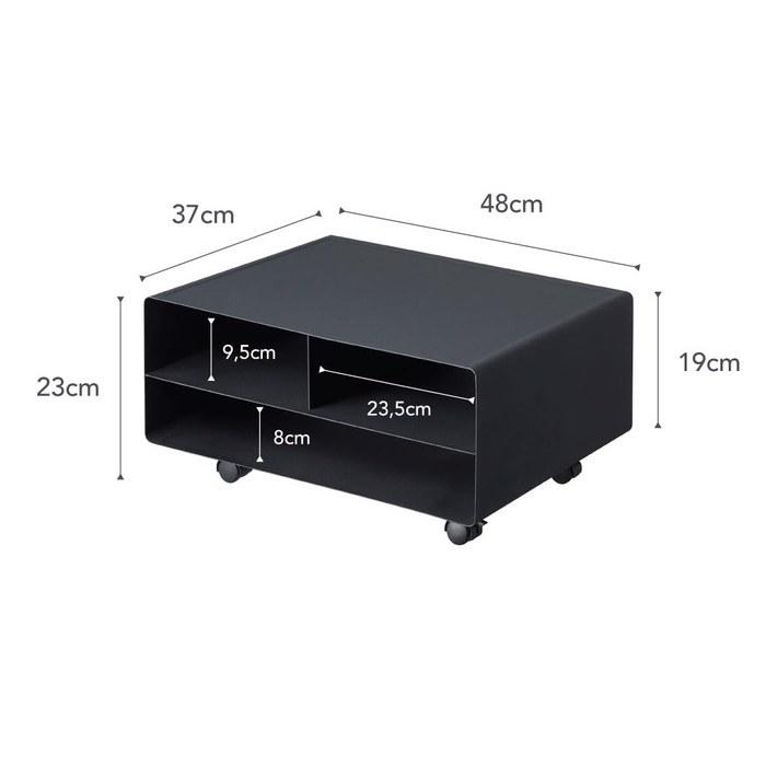 Yamazaki Two-Way Printer Storage Rack, Black, W48 X D37 X H19cm, Tower 4349