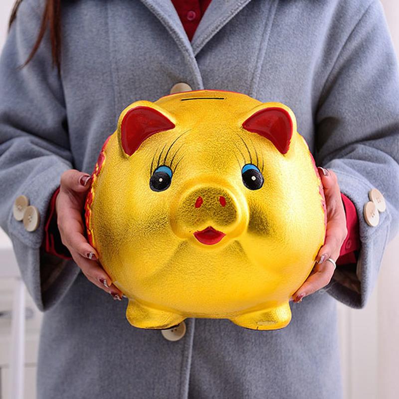 Luxury Gold Ceramic Pig Piggy Bank Secret Storage Wedding Creative Paper Money Coin Money Box Hidden Safe Adult Child Piggy Bank