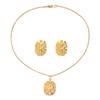 Irregular Women's Necklace Jewelry Set Geometric Folds Texture Design Earrings Versatile Premium Sense
