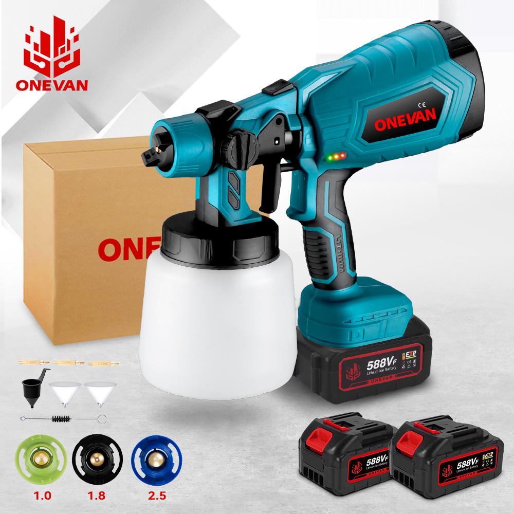 ONEVAN 1000ML Cordless Electric Spray Gun Household Disinfection Sterilization Portable Paint Sprayer For Makita 18v Battery