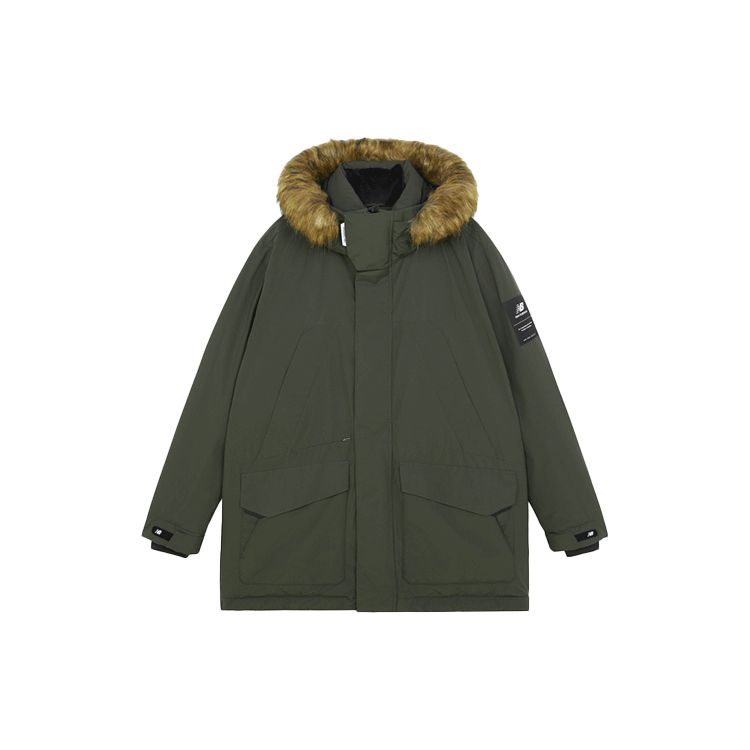 

New Balance повседневный спортивный теплый пуховик с капюшоном зимняя пара унисекс верхняя одежда зеленый 5PB42201-KH