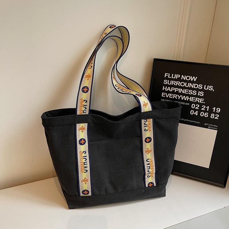 Canvas Bag Women's Large Capacity Simple 2025 New Casual Fashion Shoulder Bag for Commuting Tote Travel Bag