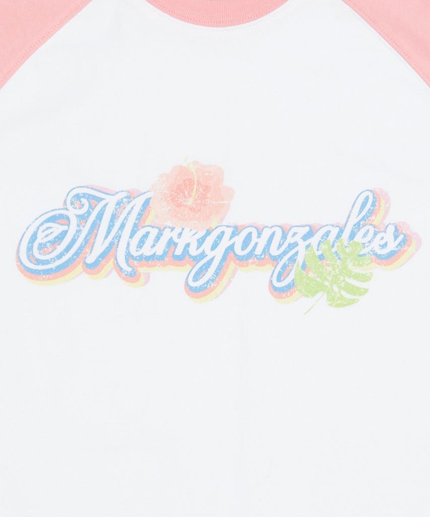 MARK GONZALES Women'S Raglan Vintage Graphic T-Shirt - White